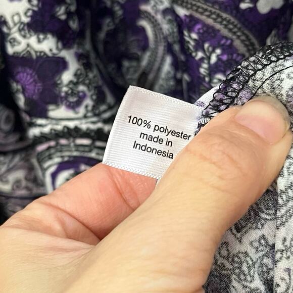 Lane Bryant Paisley Print Belted Maxi Dress Size 22 Boho 3/4 Sleeve Party Satin - Picture 6 of 8